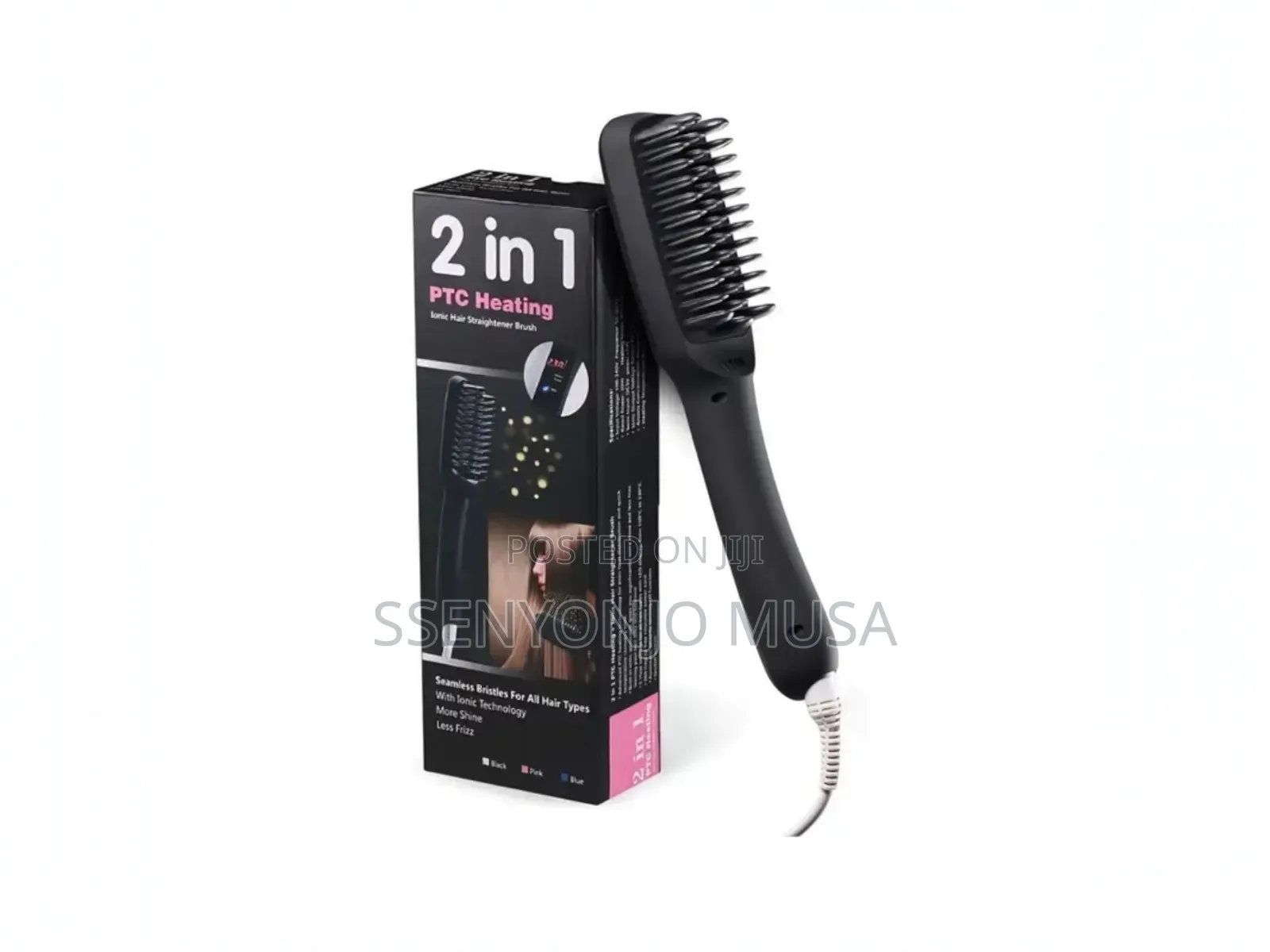 Ionic Hair Straightener Brush 2 in 1 PTC Heating