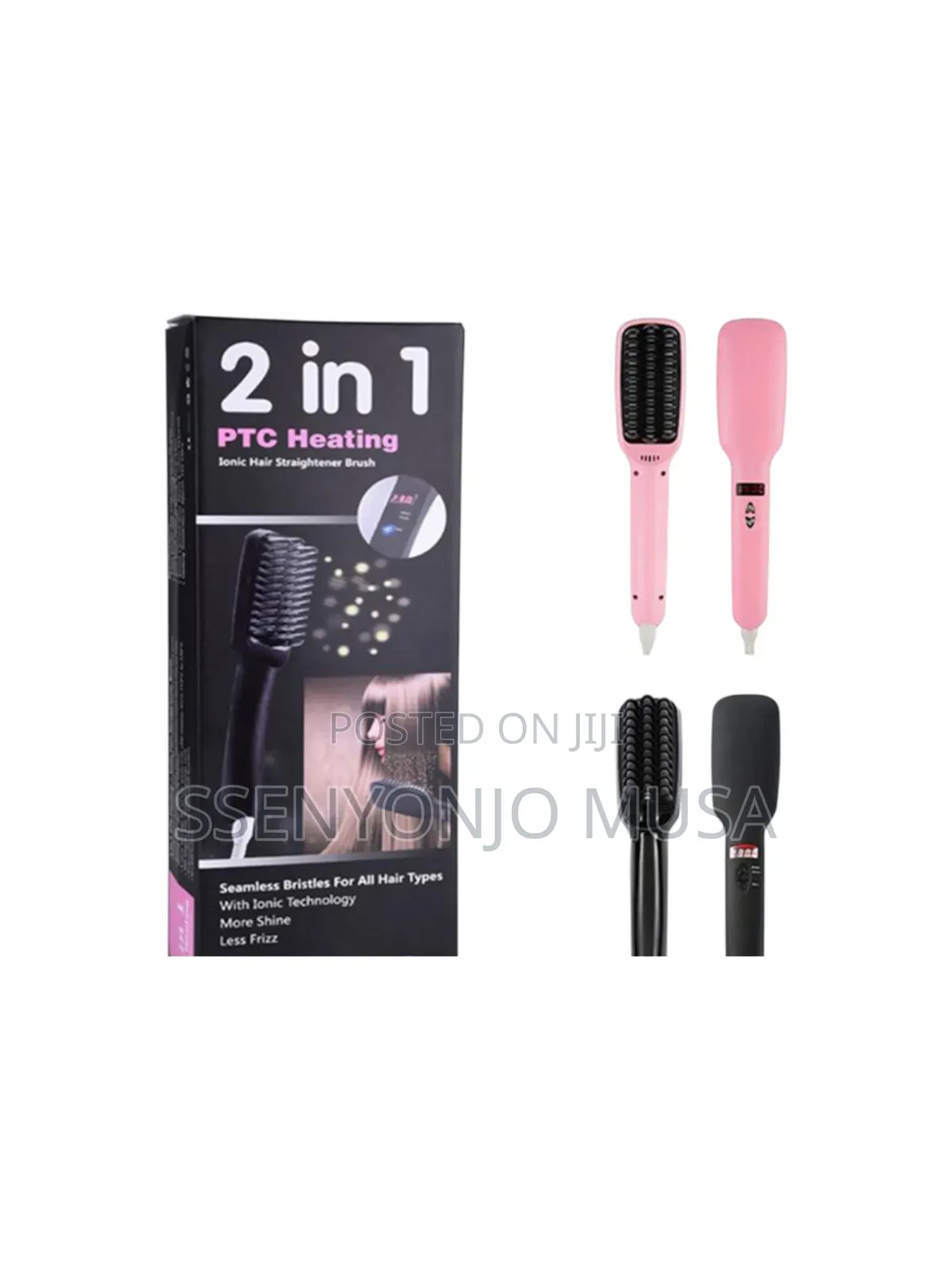 Ionic Hair Straightener Brush 2 in 1 PTC Heating