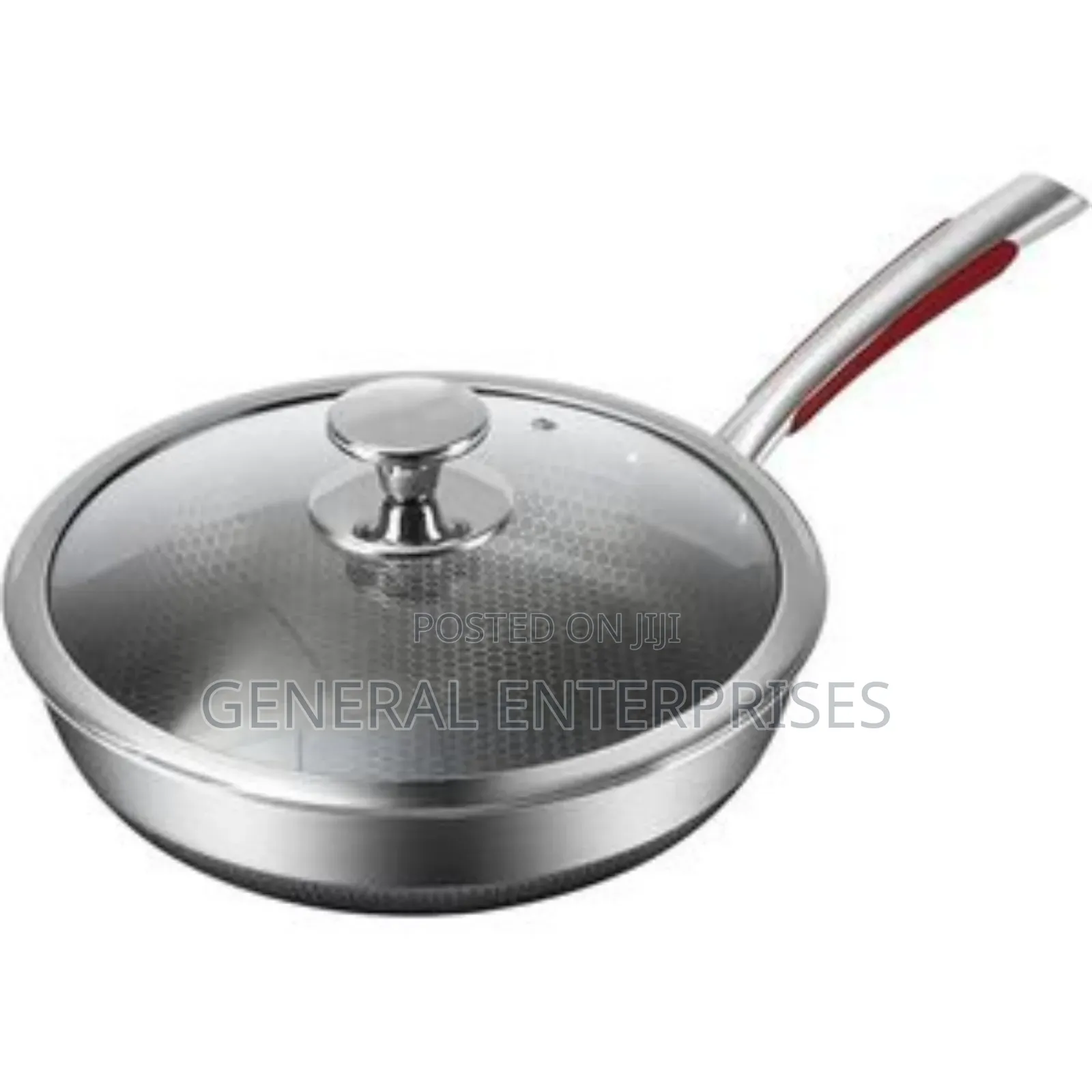 28cm Non-Stick 316l Stainless Steel Deep Fry Pan With a Glass Lid.