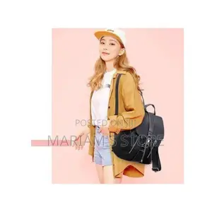 Ladies Backpack Bags Women Black Rucksack Oxford Cloth Bag - Black