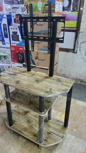 3-Step Wood Finish Tv Stand (32′′–50′′) With Home Theater Space