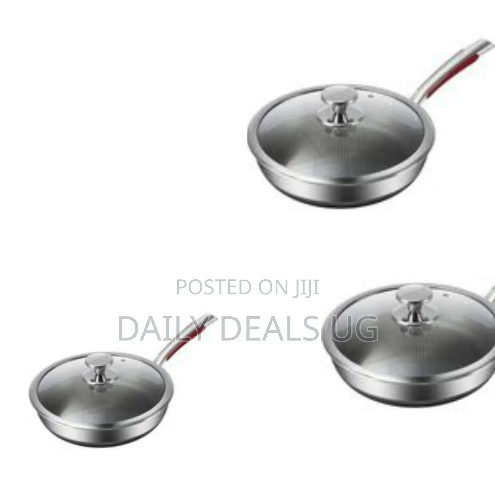 Stainless Steel Non-Stick Honeycomb Frying Pan With a Glass Lid