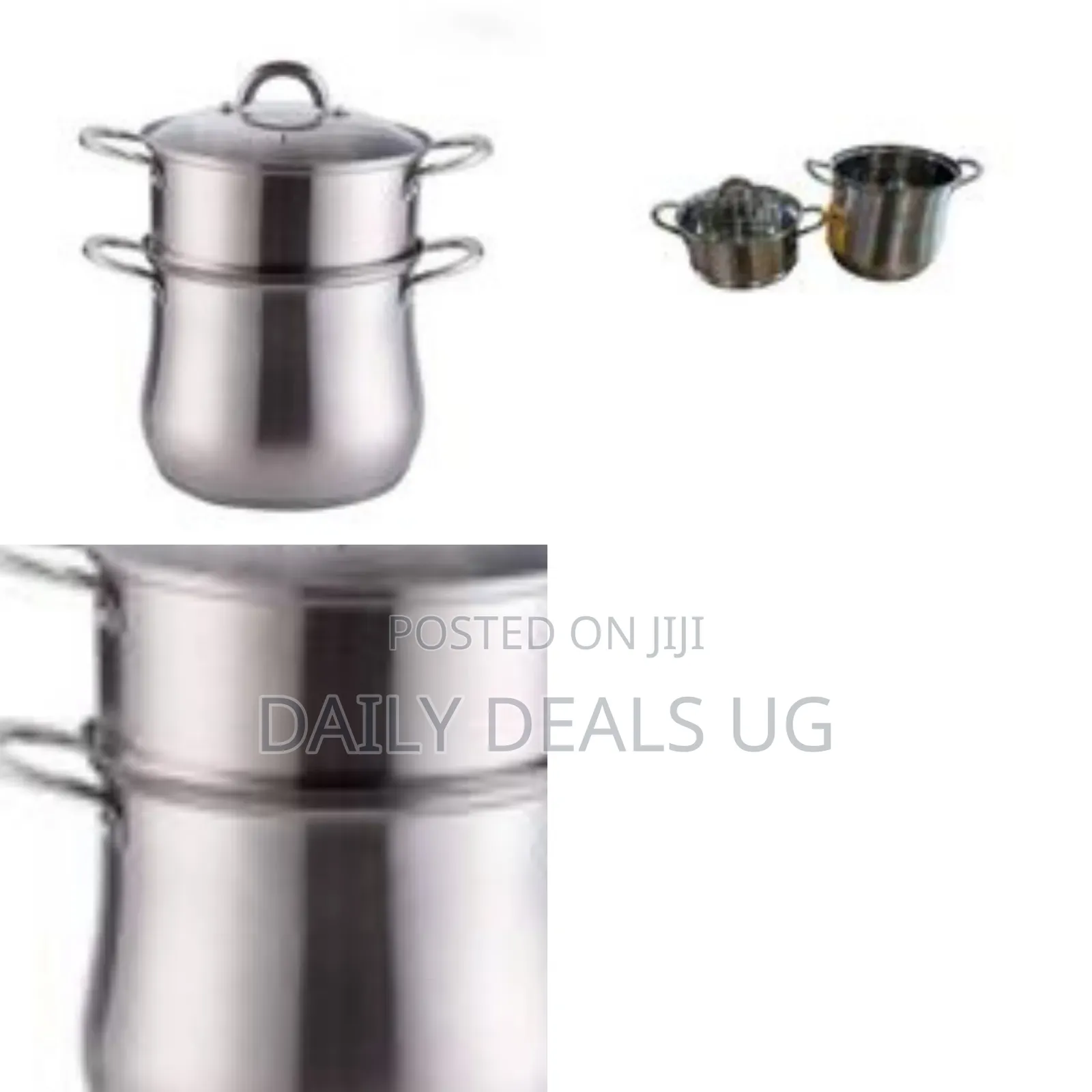 Stainless Steel Streamer Pot Set of 2tier