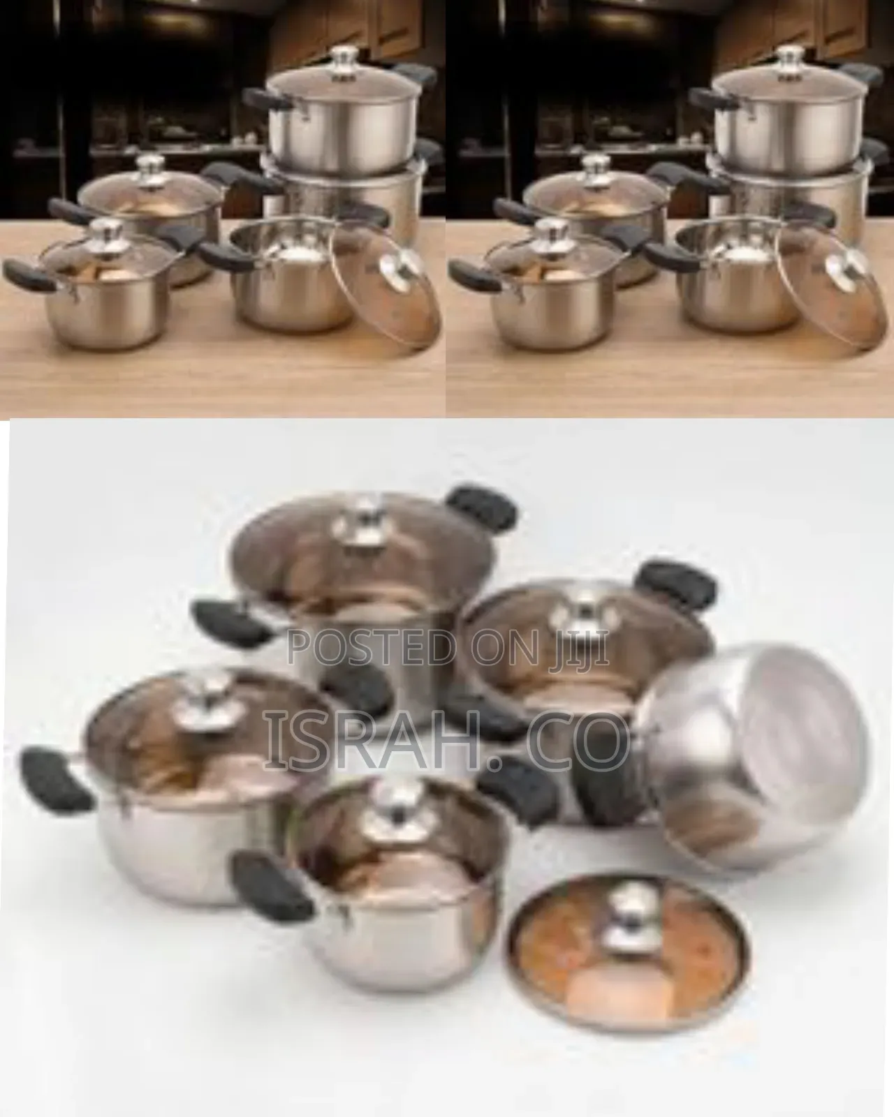 Pieces Stainless Steel Cookware Set With Mirror
