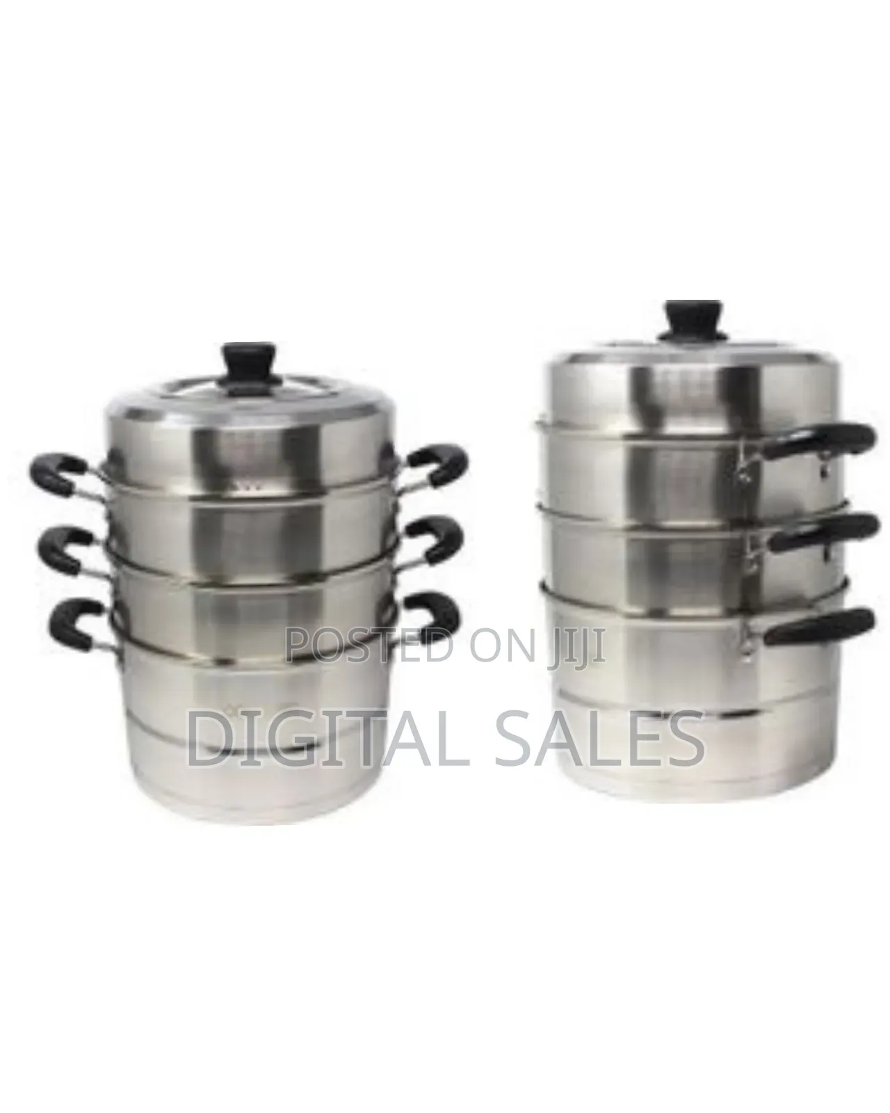 Multi-Tiered Stainless Steel Steamer - Silver