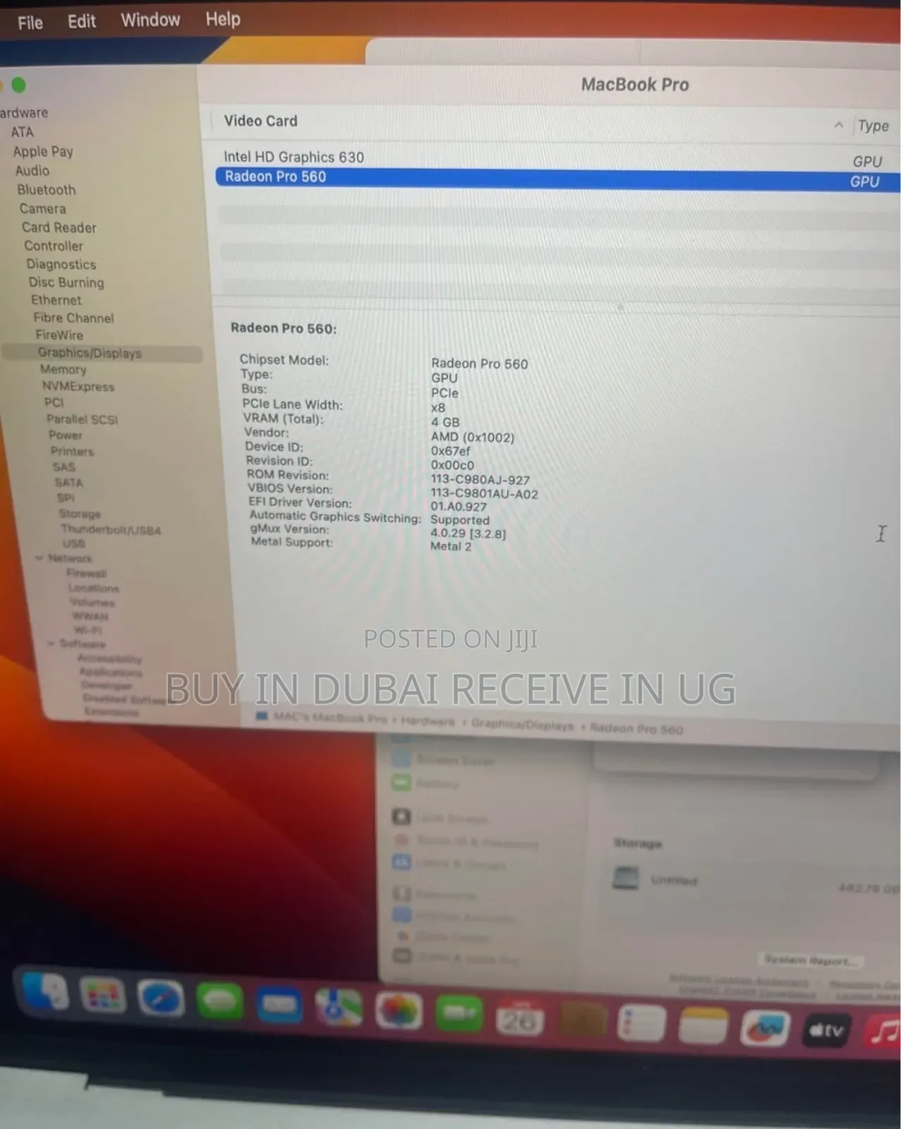 Laptop Apple MacBook Pro 2017 16GB Intel Core I7 HDD+SSD 500GB