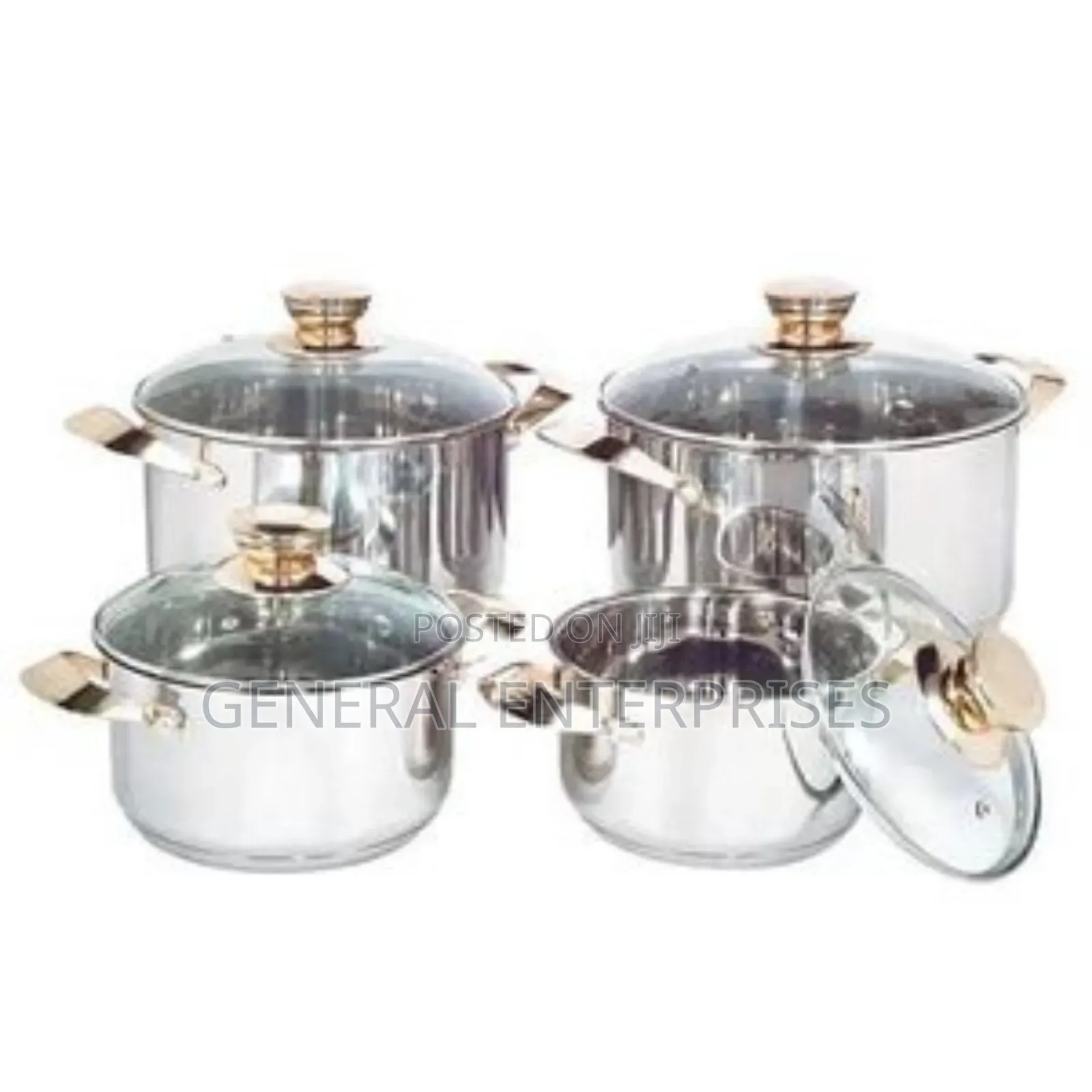 An 8-Piece Stainless Steel Cookware Set
