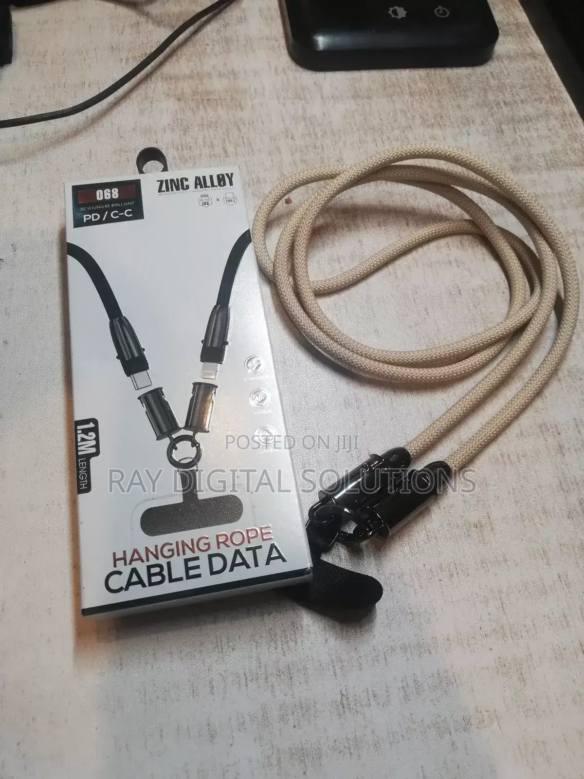 Braided Lanyard 2 in 1 With Pd27w Double C60w Fast Charging Data Cable
