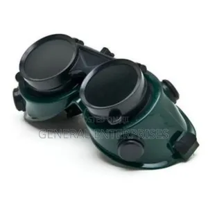 Pair Of Green Flip-up Welding Goggles.