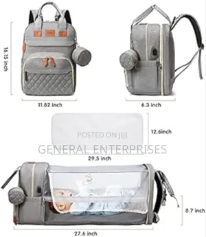 Multifunctional Baby Diaper Bag Backpack With an Travel Bassinet.