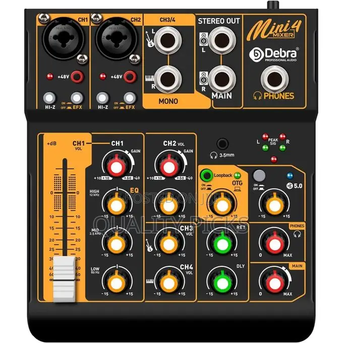 Audio Mixer D Debra Audio Mini4 Portable 4-Channel Dj Mixer