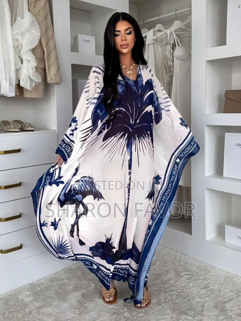 Tropic Print Kaftan Dress