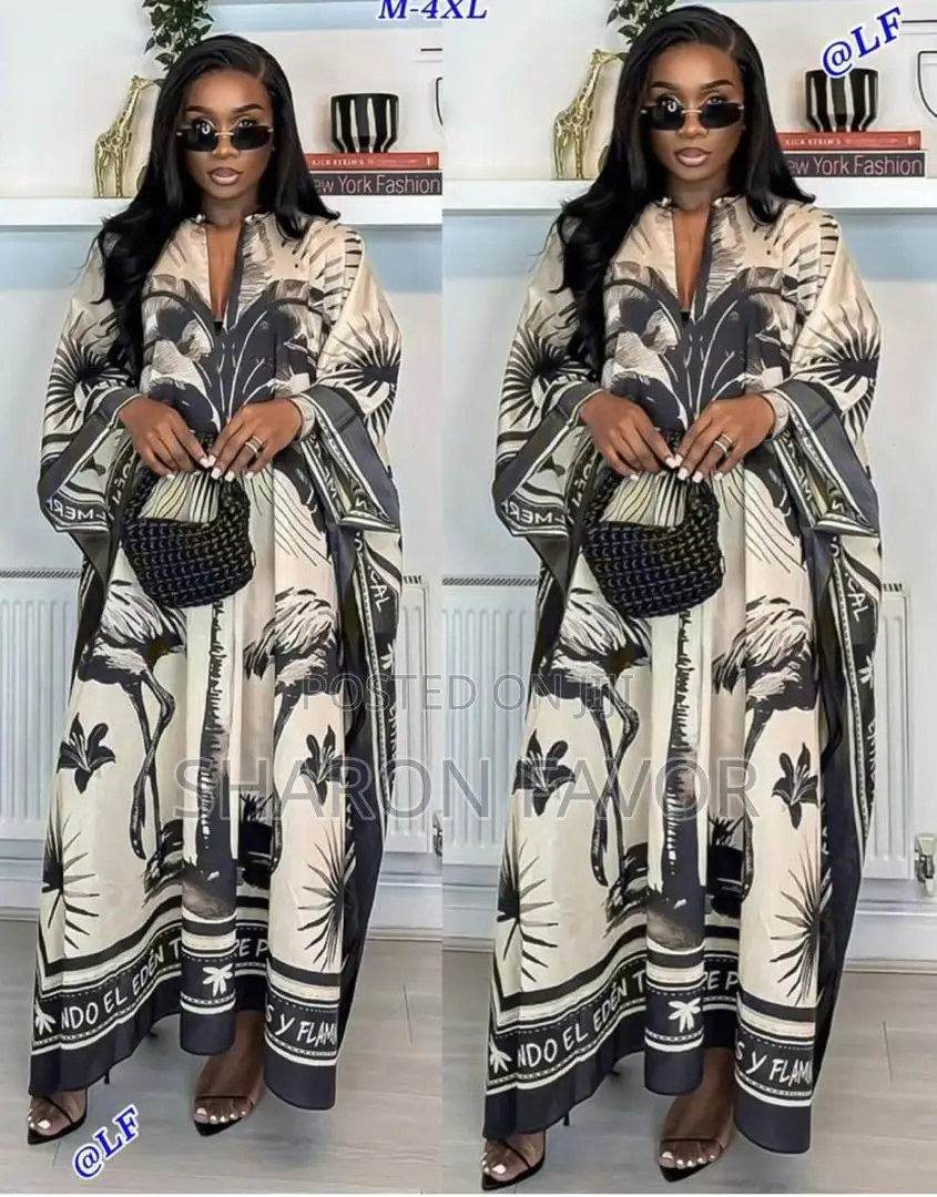 Tropic Print Kaftan Dress