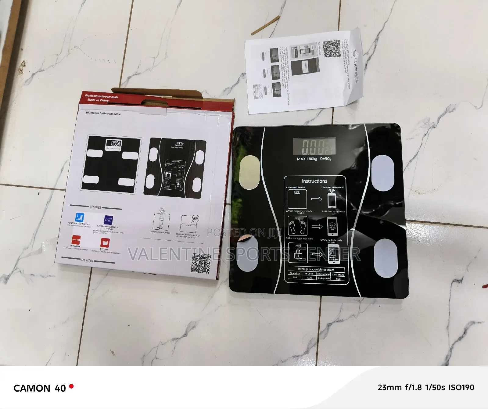 Bluetooth Bathroom Scale Max=180 Kg D=50g Original Material