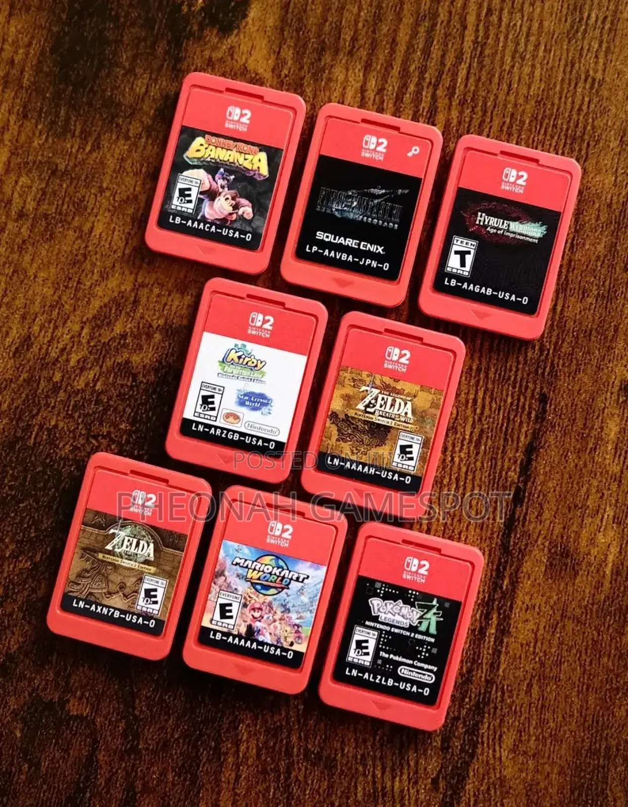 Nintendo Switch 2 Cartridges or Game Cards. Each Is Sold Separately