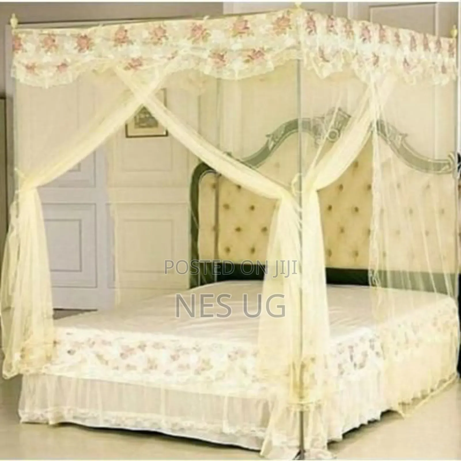 Mosquito Net With Stands 4*6/5*6/6*6 - Cream,Top Designs May Differ