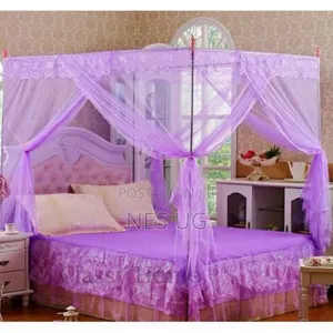 5*6 Steel Flat Topped Luxury Mosquito Net - Purple