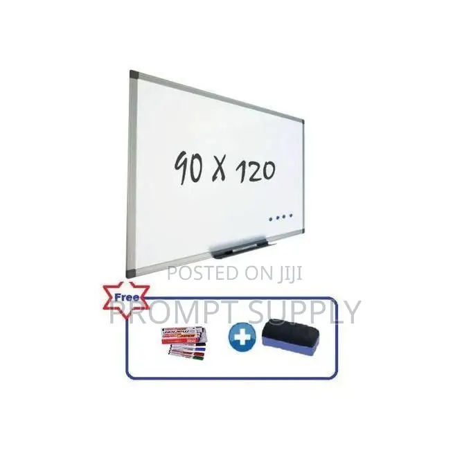 90x120cm Double -Sided Whiteboard With 1 Packet of Markers Eraser