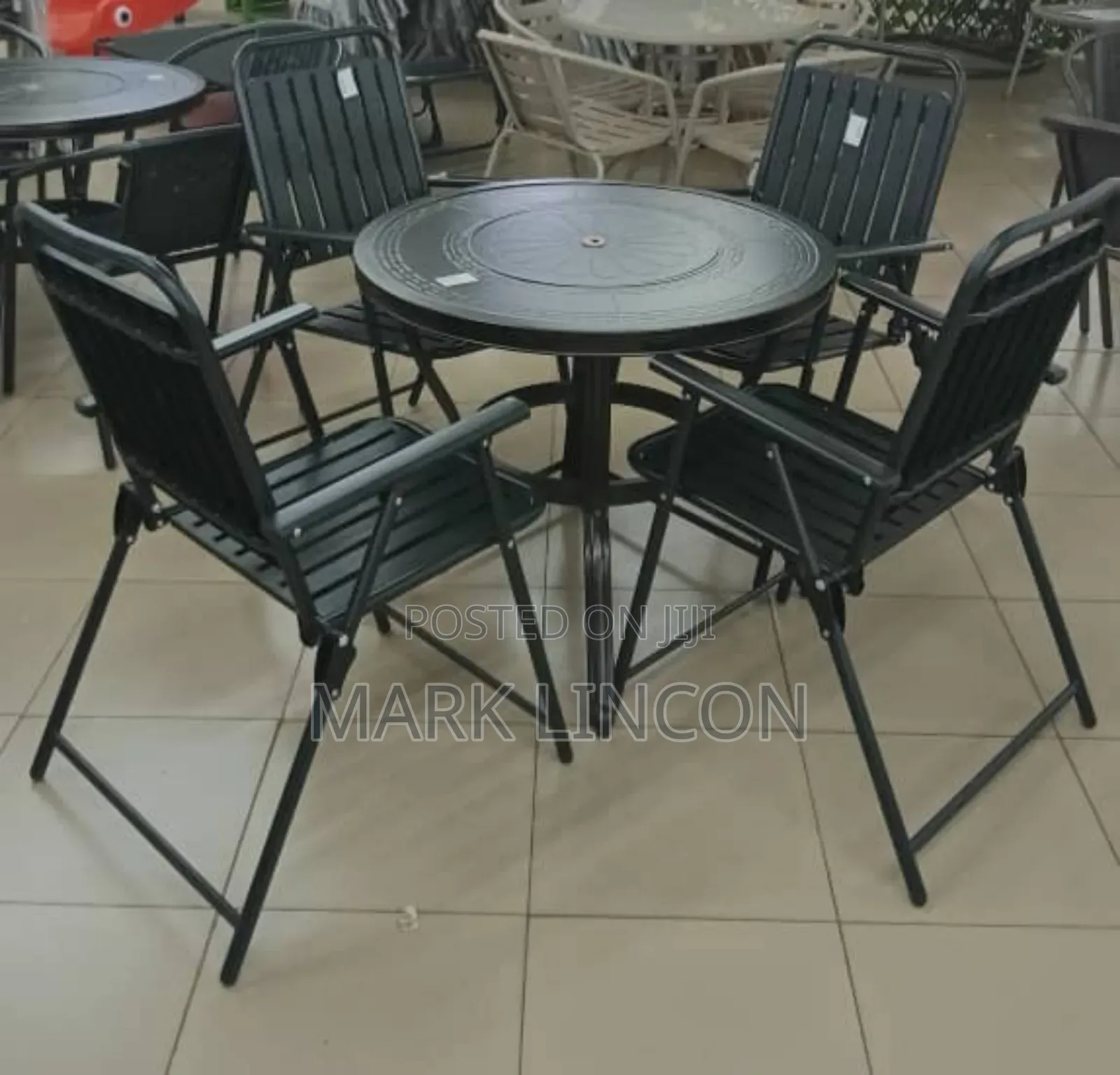 Black Metal Outdoor Dinning Set