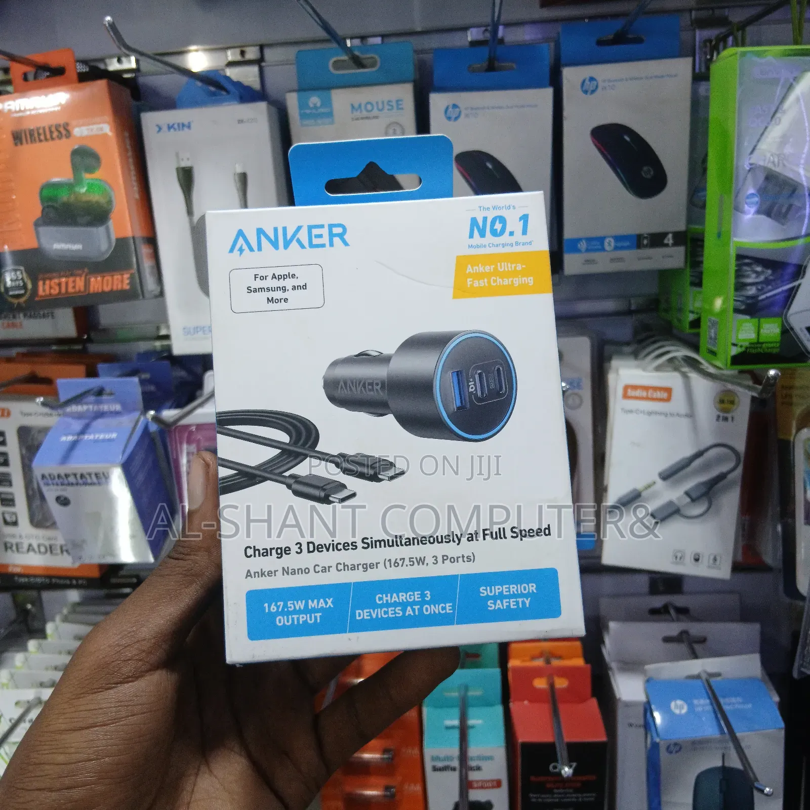 Anker 167 5w Car Charger/Triple Port Car Charger