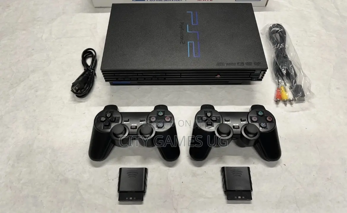 Sony Playstation 2 Console Ps2 Video Game 2 Wireless Controllers