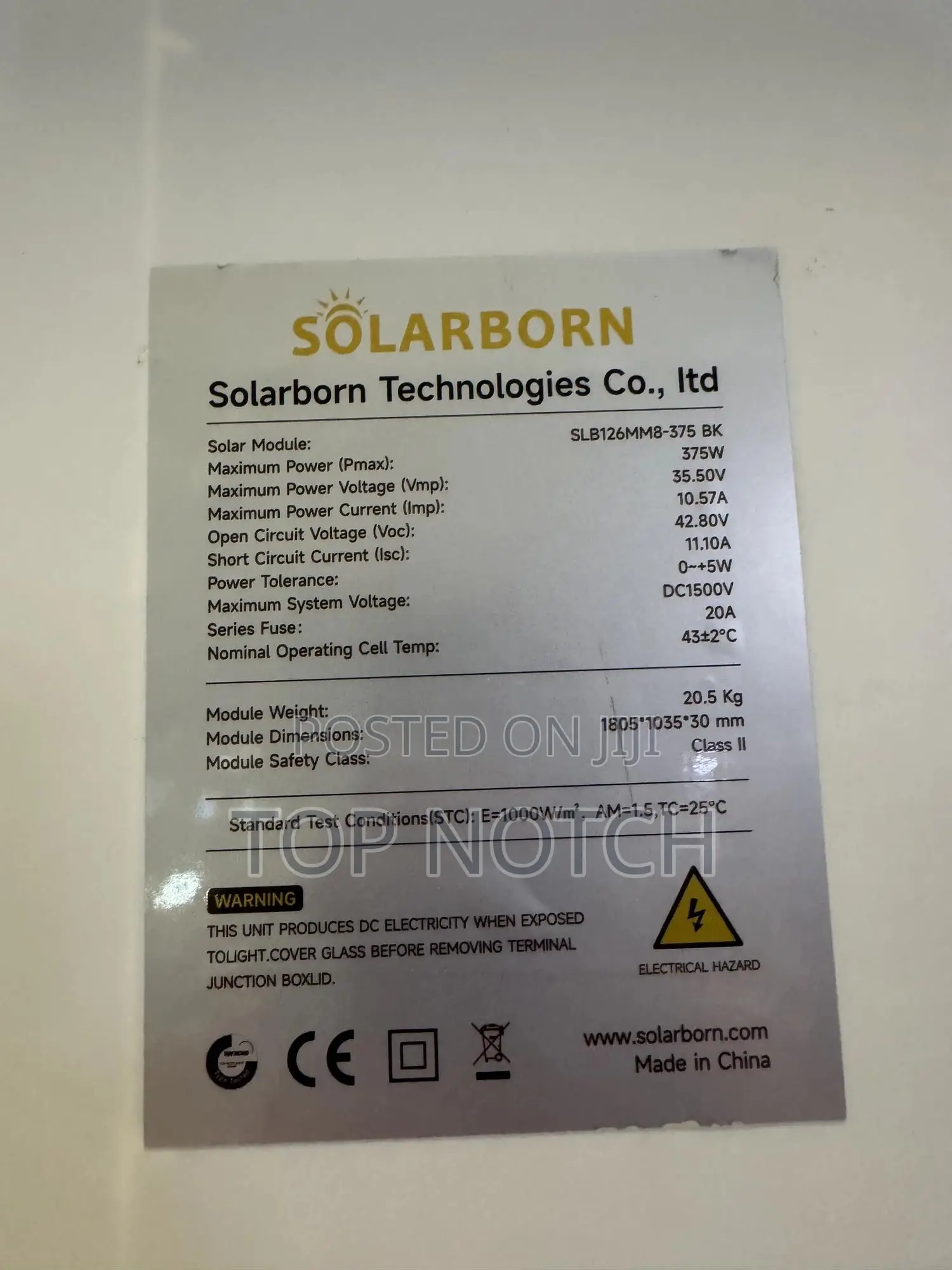 375watts Monocrystaline Solar Panel
