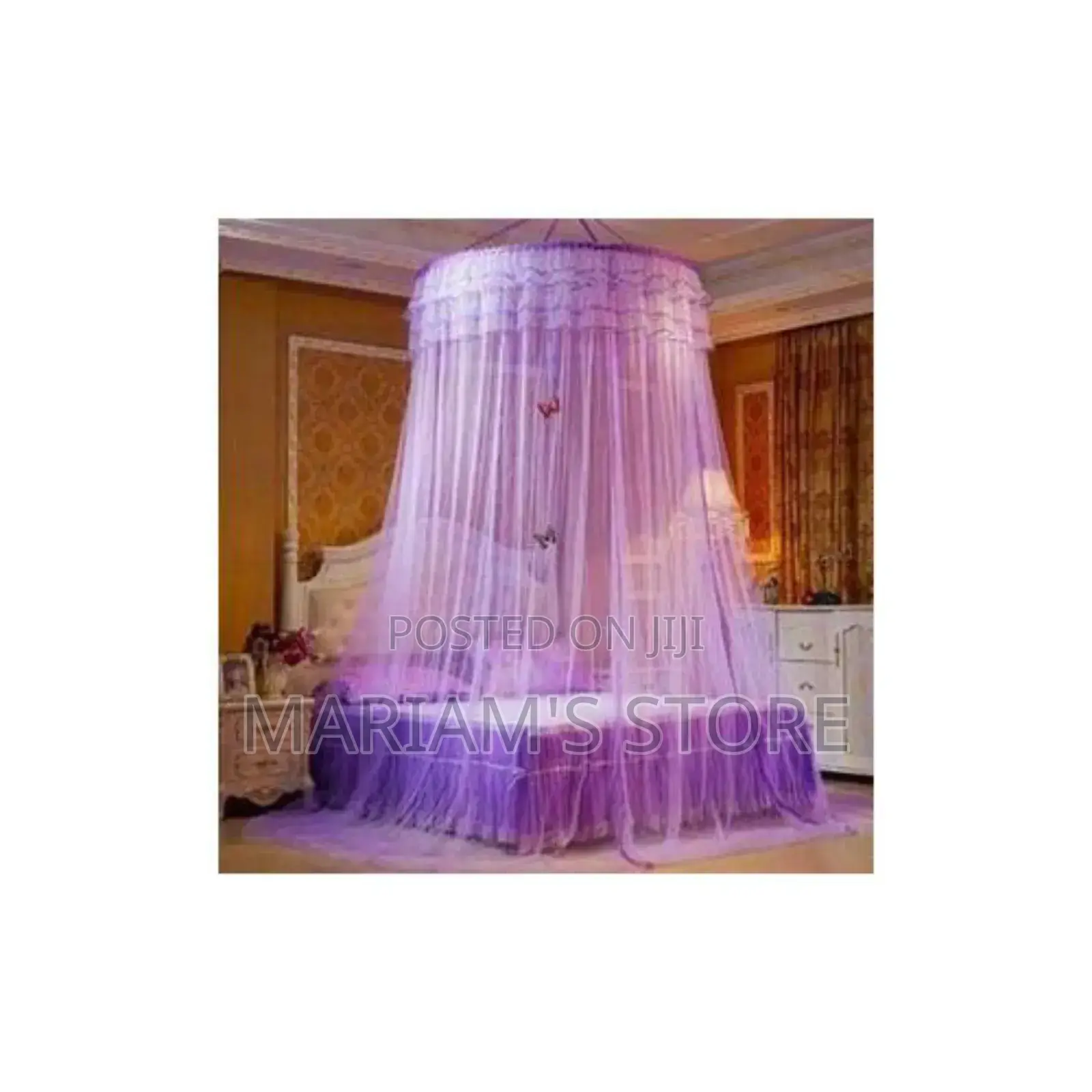 Round Hanging Mosquito Net Fits 4”X 6”/ 5”X 6 Bed R1 Purple