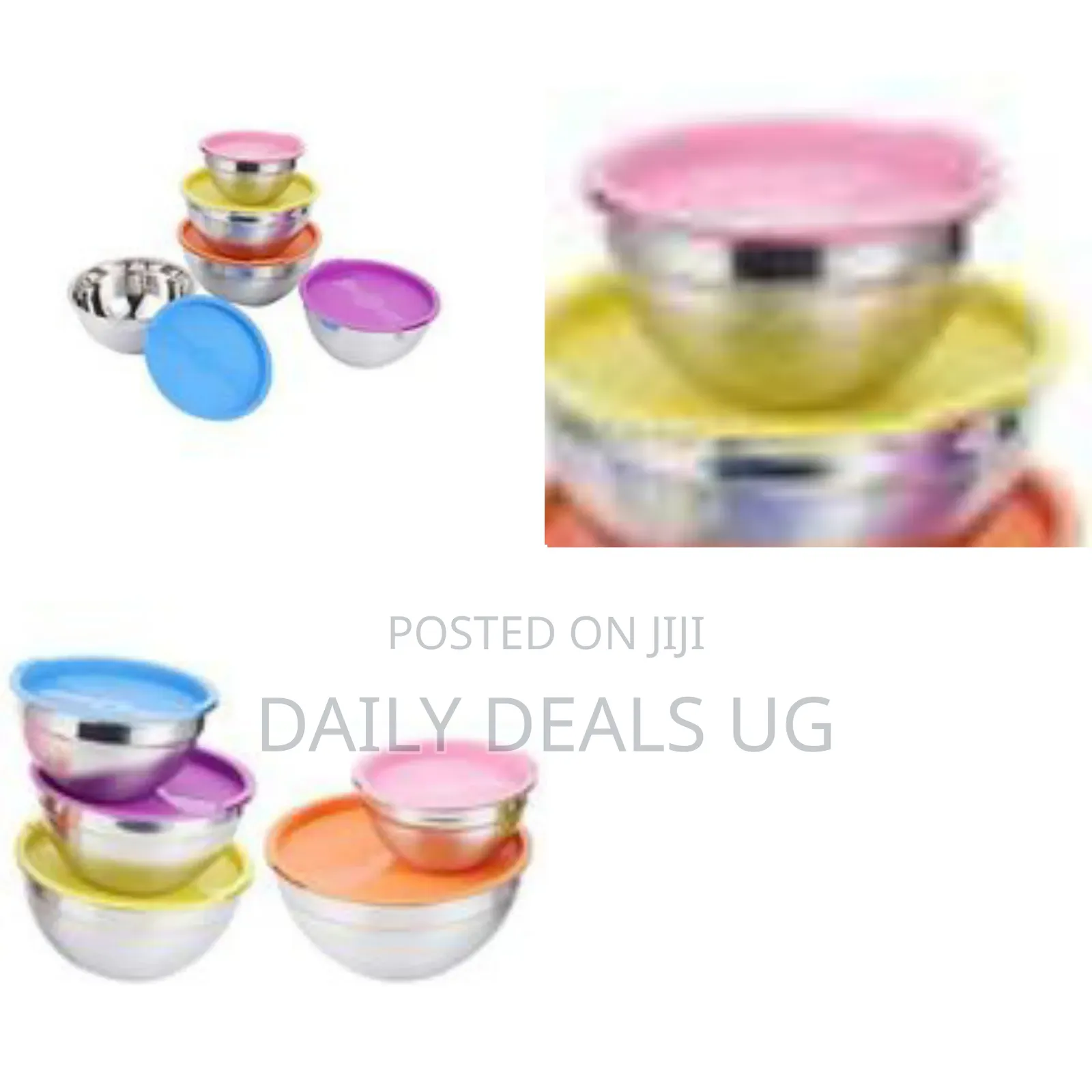 Set of 10 Stainless Steel Mixing Bowls With Lids