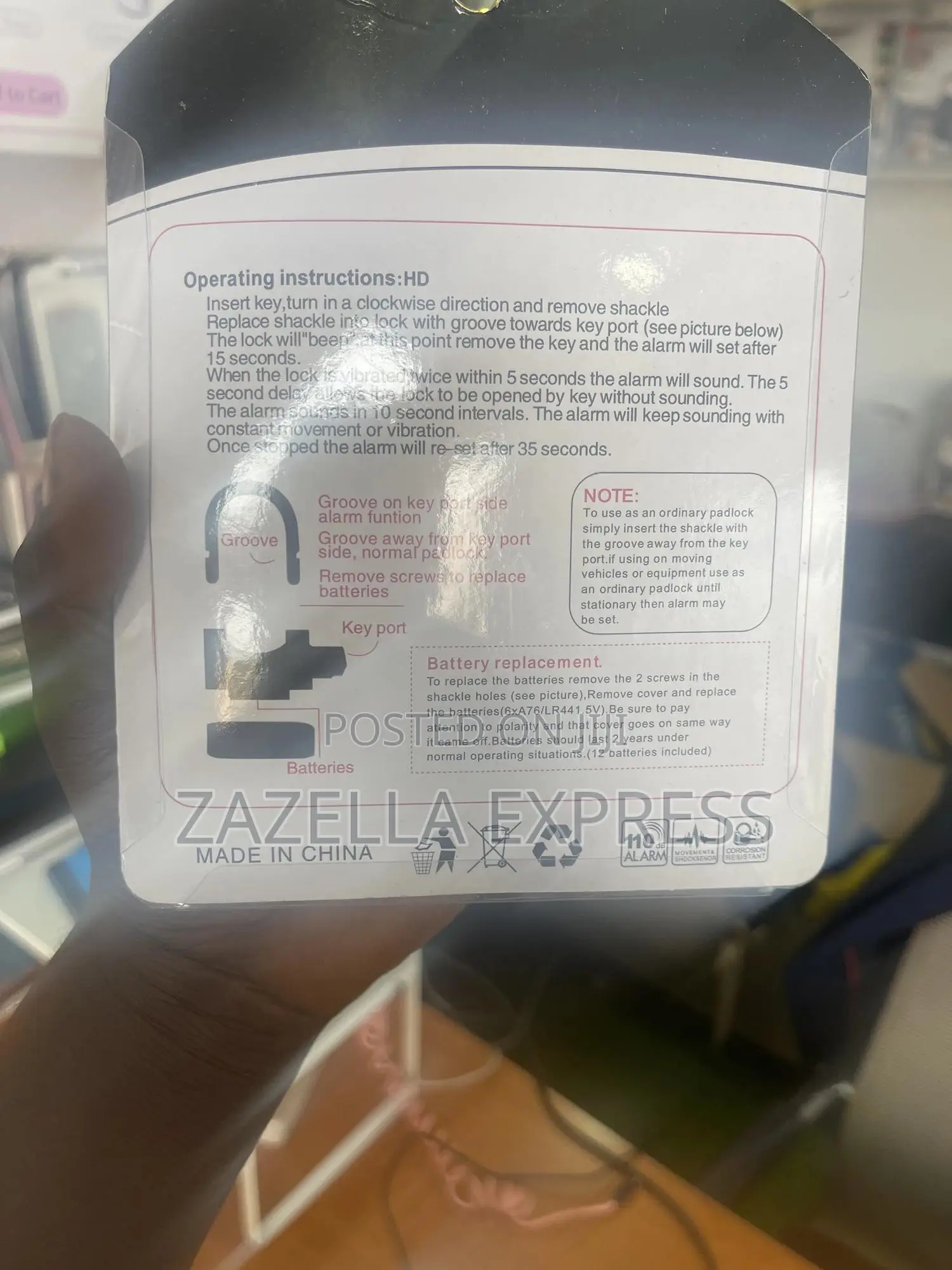 Alarm Security Padlock