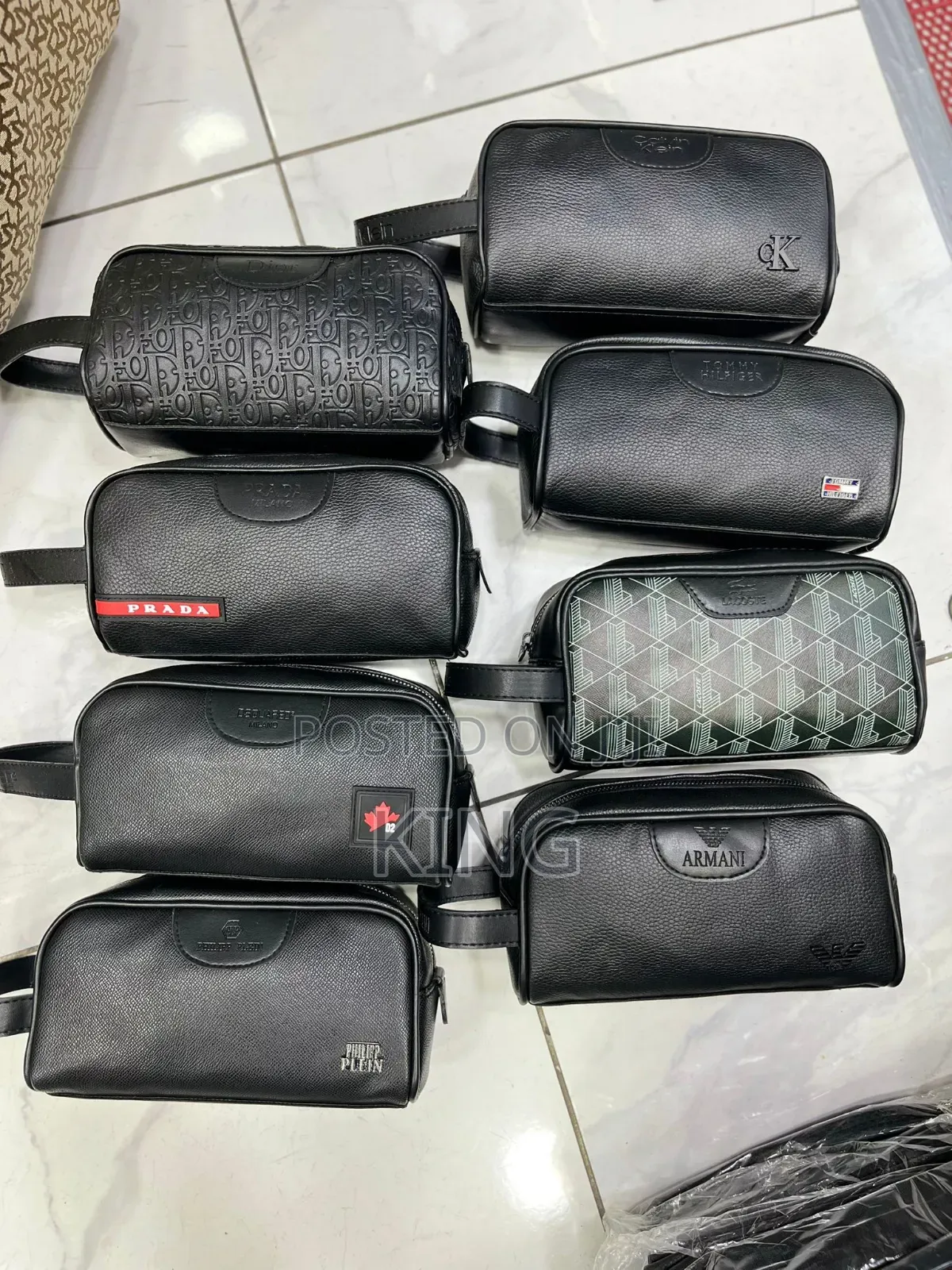 Men's Leather Toiletry Bags or Wash Bags.