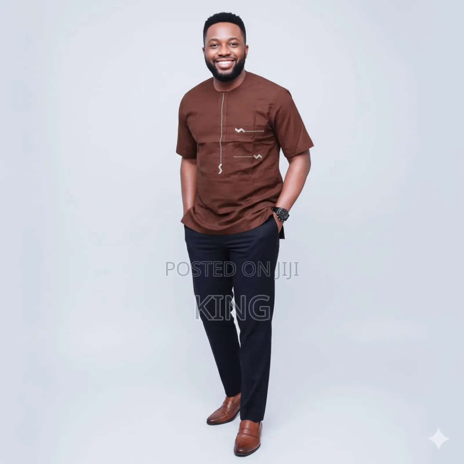 Linen Traditional African Kaftan Top Shirt