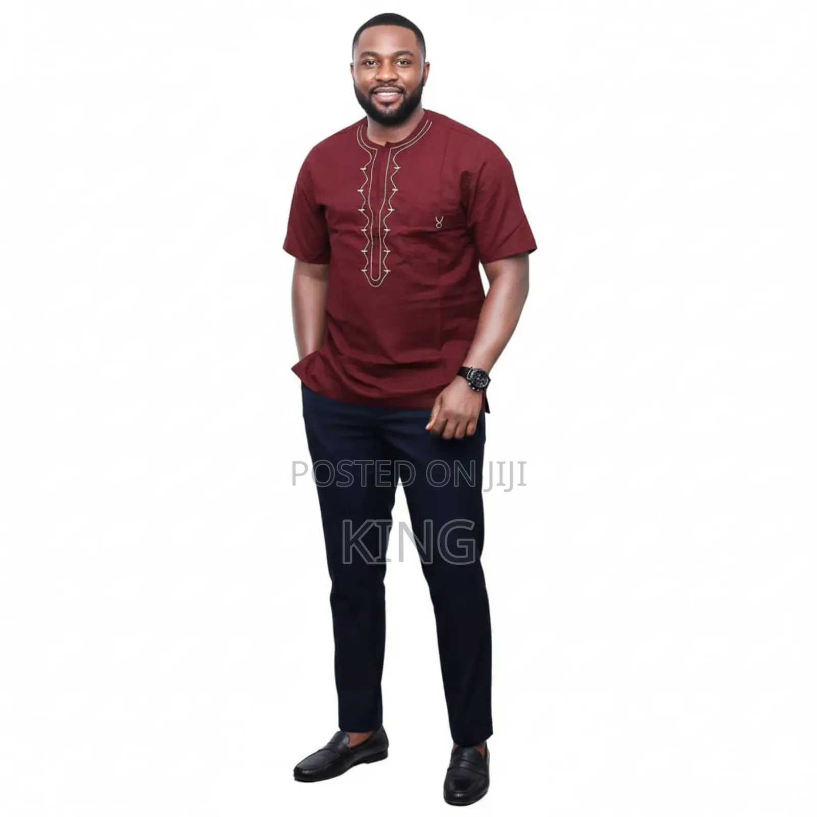 Linen Traditional African Kaftan Top Shirt