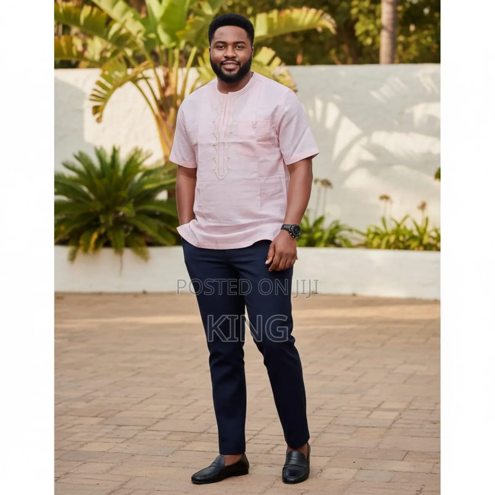 Linen Traditional African Kaftan Top Shirt