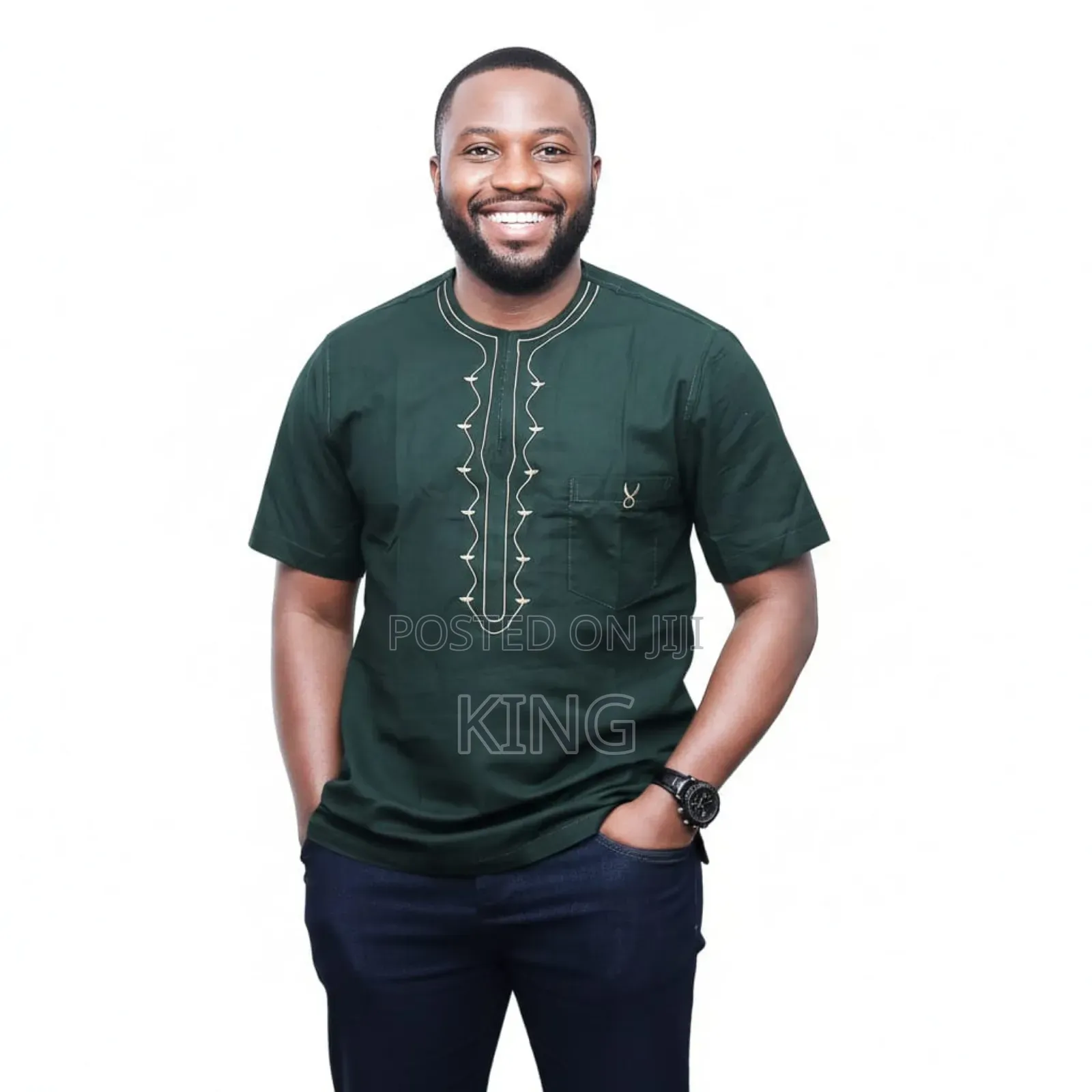 Linen Traditional African Kaftan Top Shirt
