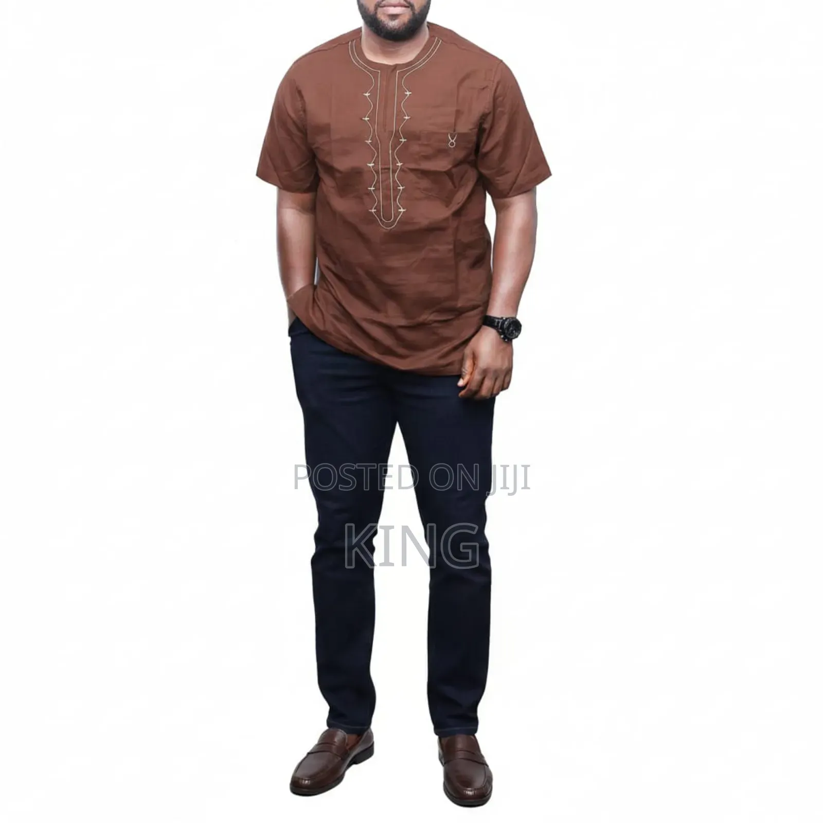 Linen Traditional African Kaftan Top Shirt