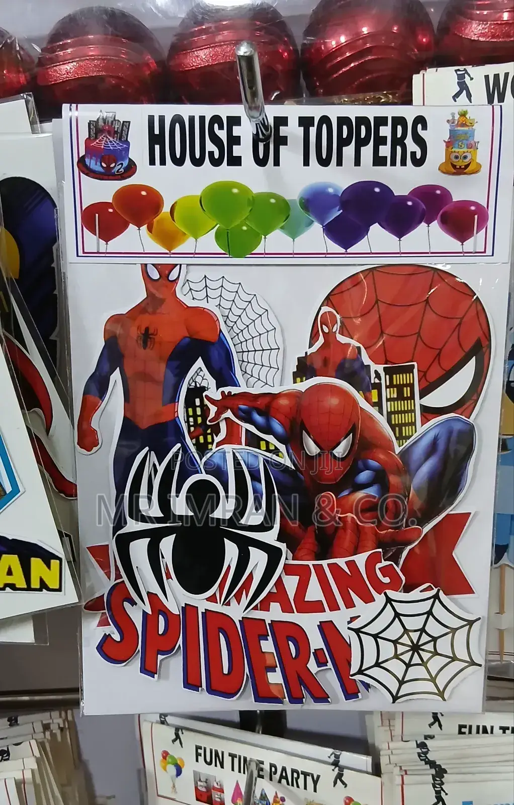 House of Toppers Spiderman Themed Birthday Party Decoration Kit.