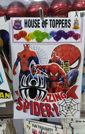 House of Toppers Spiderman Themed Birthday Party Decoration Kit.