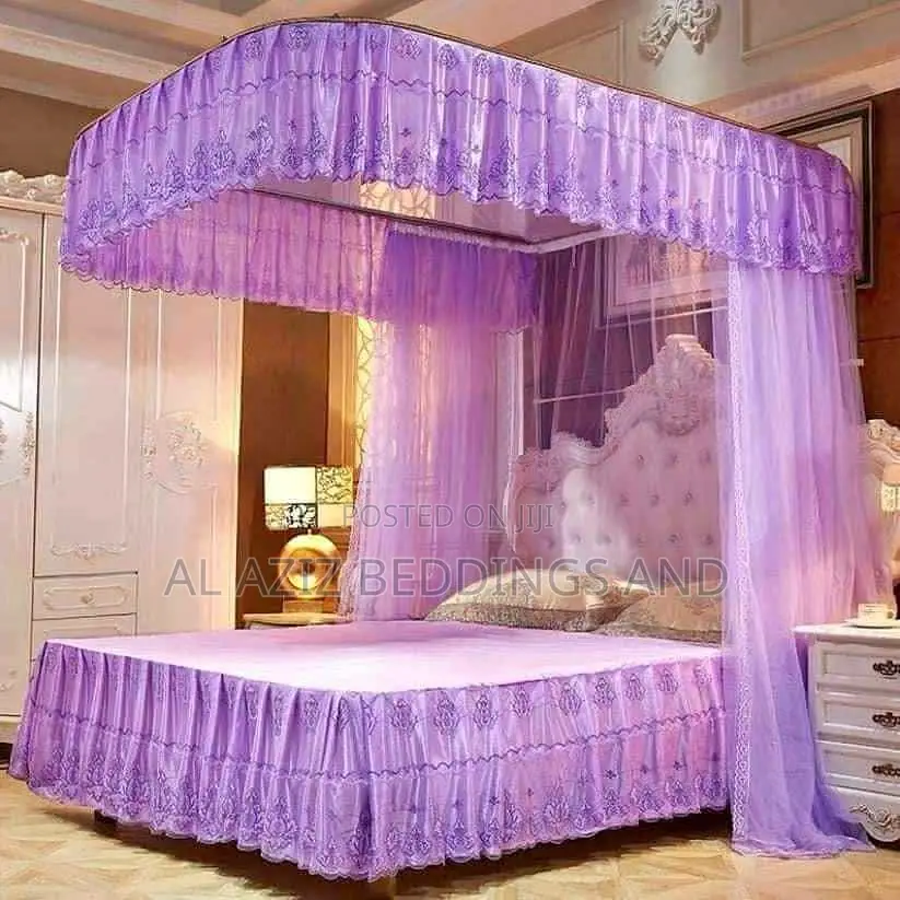 Two Stand Rail Mosquito Net Purple