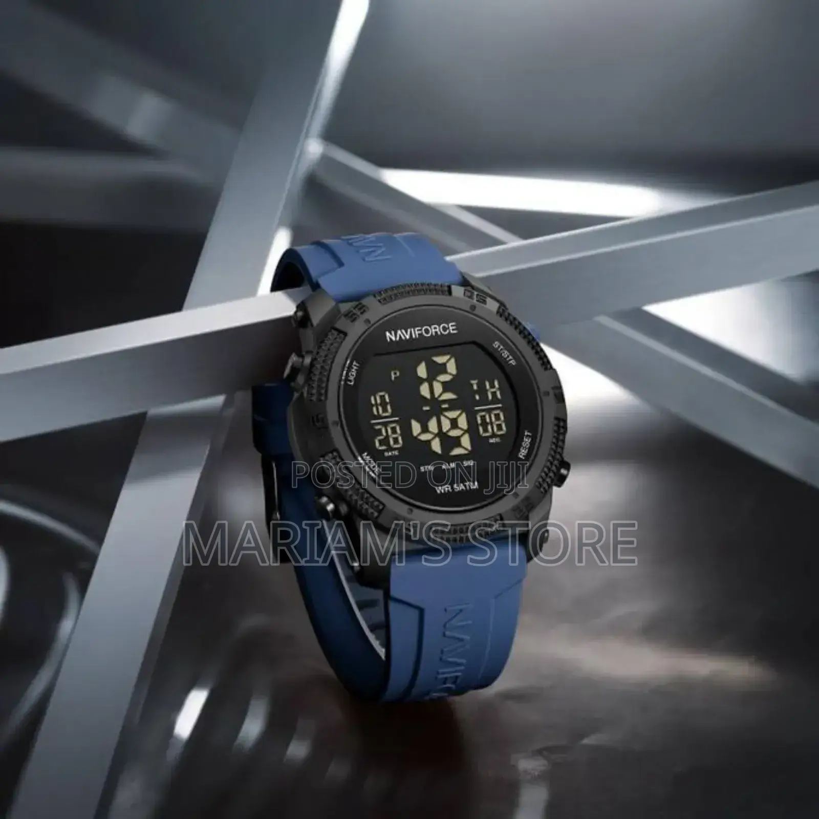 Naviforce Digital Sports Watch – Black Case With Blue Strap