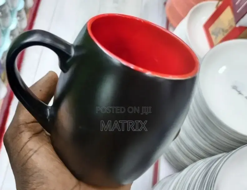 Black Mug With a Red Interior 12pcs
