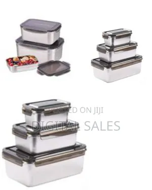 Set of Sumerflos Large Stainless Steel Food Containers.