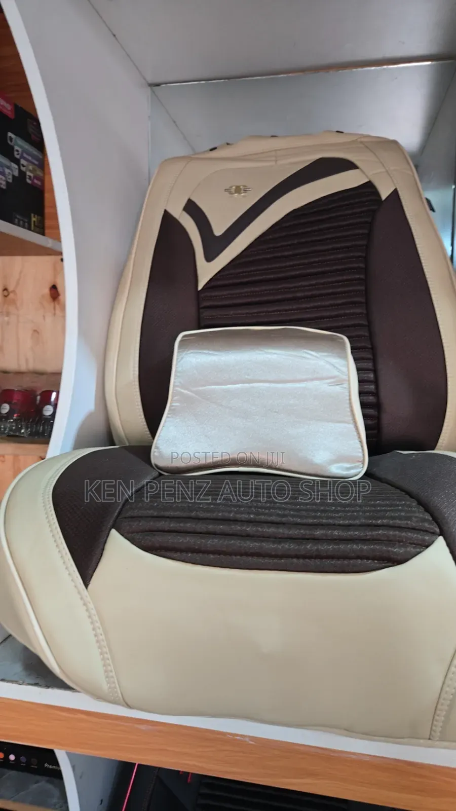 Synthetic Universal Car Seat Covers ( Cream)