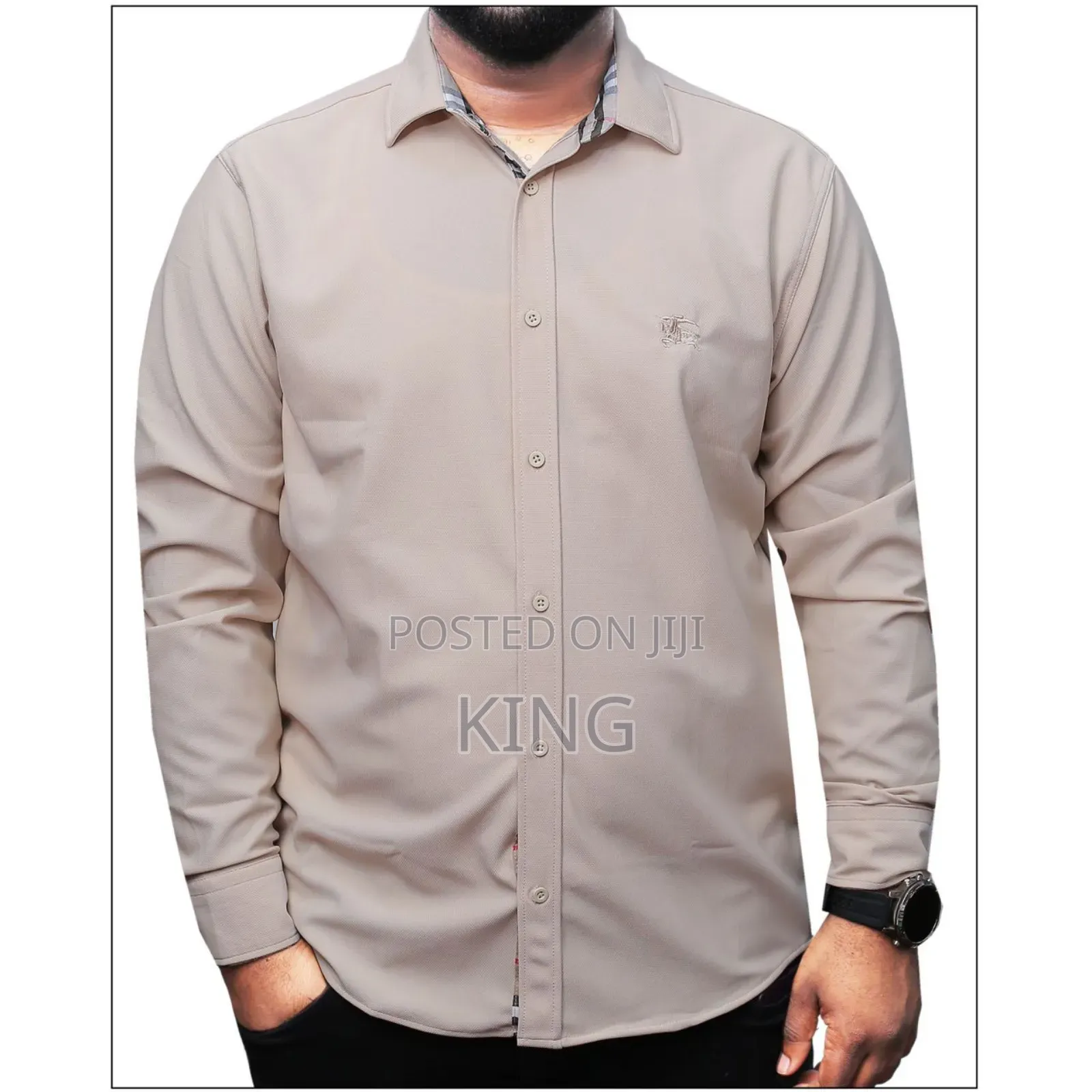 Burberry Men's Twill Cotton Slim Fit Casual Shirt.