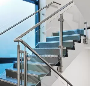 Stairs of Stainless With Clear Glasses