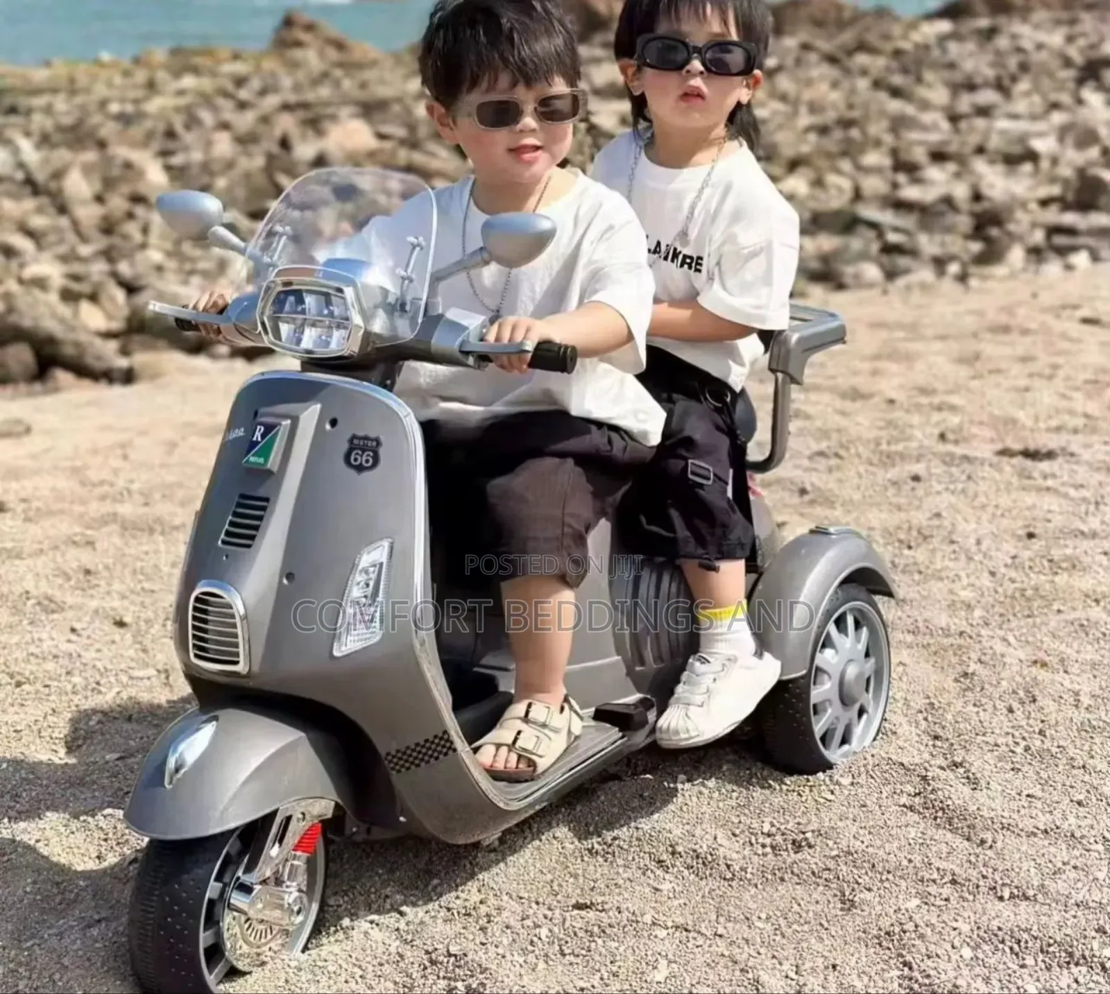 Double Seater Motorcycle Gray
