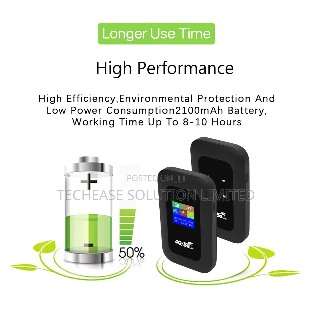 4g/5g Mobile Wifi - 2100mah Battery Support (Airtel, Mtn, Lycamobil