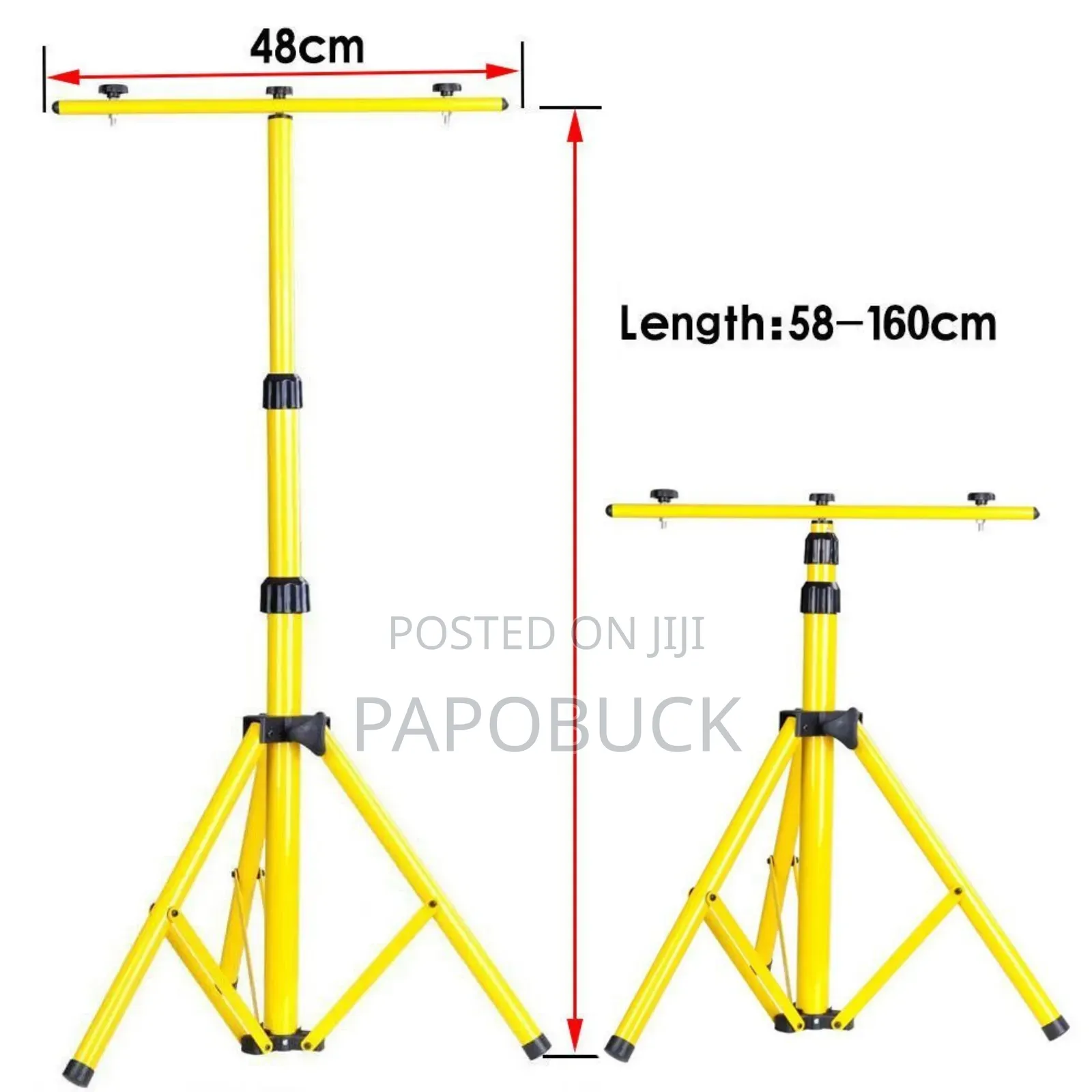 1.6m Adjustable Double Head Flood Light Tripod Stand