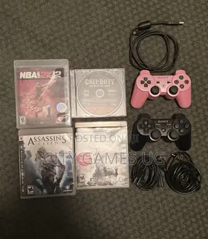 Sony Ps3 Console W/ 2 Controllers + 10 Games