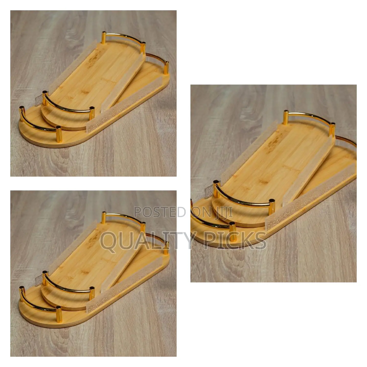 2-Piece of Bamboo Serving Tray Set