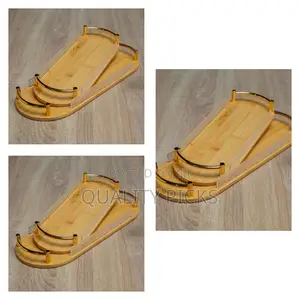 2-Piece of Bamboo Serving Tray Set